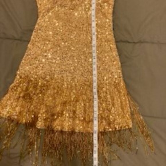 *Roberto Cavalli* Bead & Sequin Sexy Gold Swing Dress Sz. 8 NYE Party - Picture 11 of 17